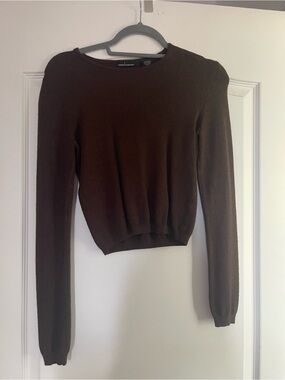 Moda International Brown Silk-Cashmere Blend Sweater